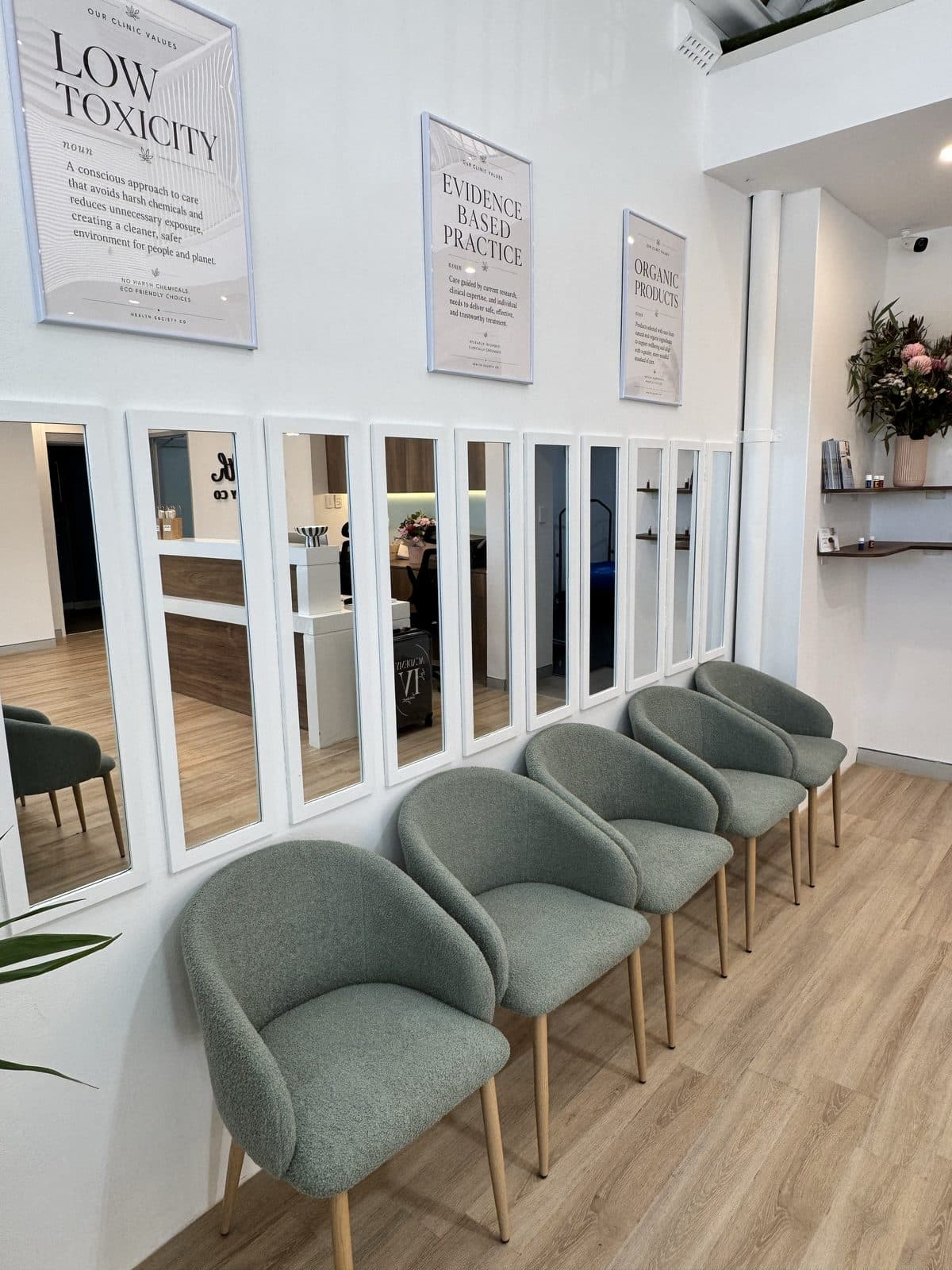 Health Society Co. clinic values wall in Leichhardt